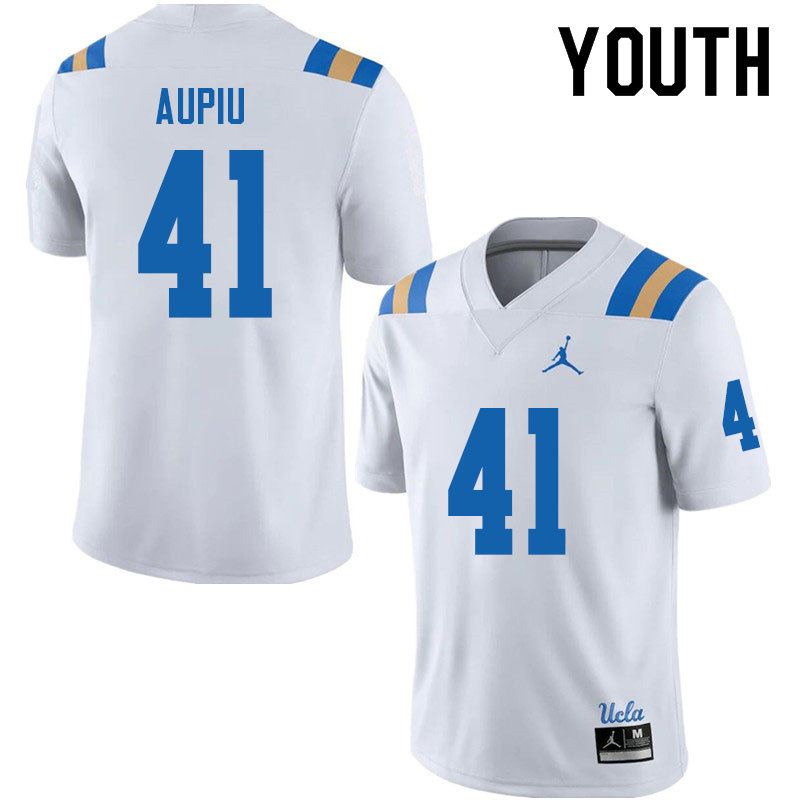 Jordan Brand Youth #41 Devin Aupiu UCLA Bruins College Football Jerseys Sale-White - Click Image to Close